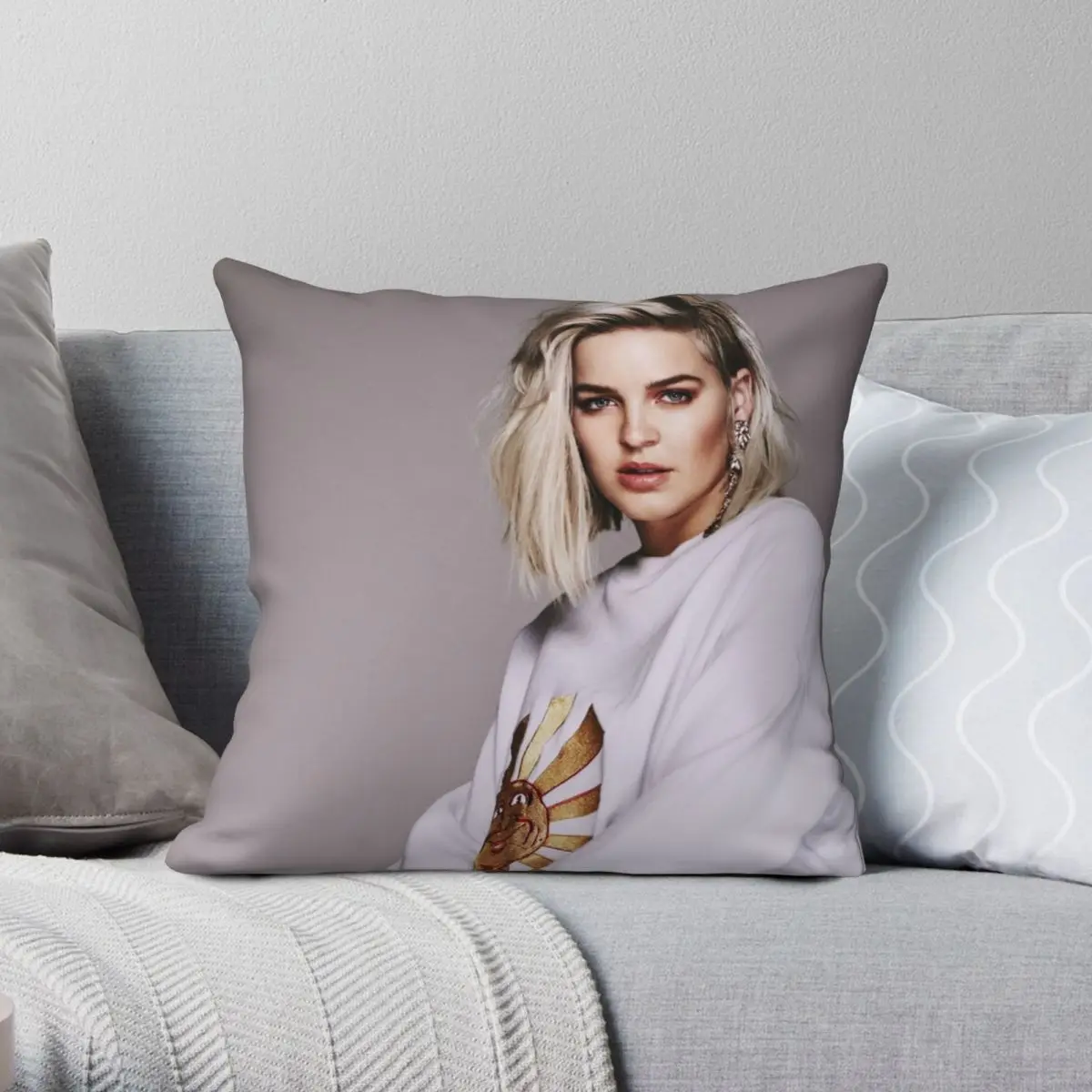 

Anne-Marie Square Pillowcase Polyester Linen Velvet Pattern Zip Decorative Pillow Case Car Cushion Cover 45x45