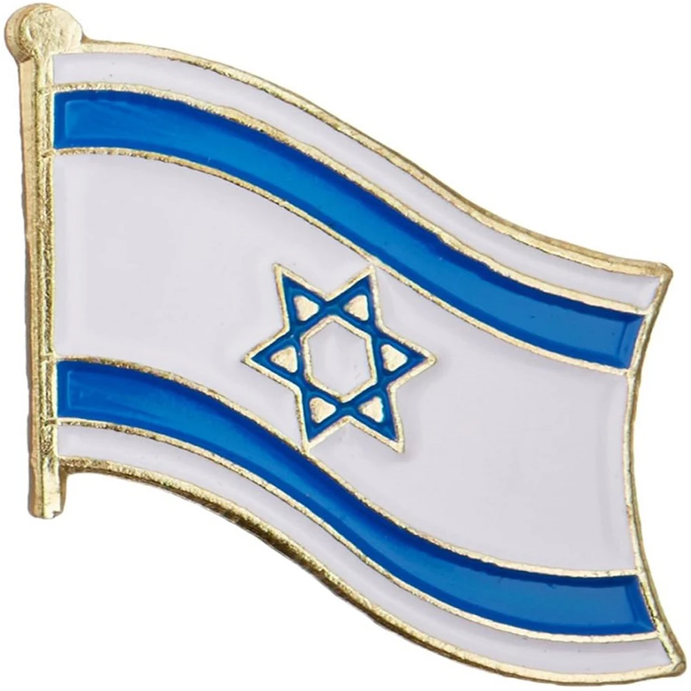 1/5/10PCS Israel Flag Pin Metal Enamel Badge Brooch Waving National Flag Style Flag Badge Brooch Clip Clothes Bags Accessories