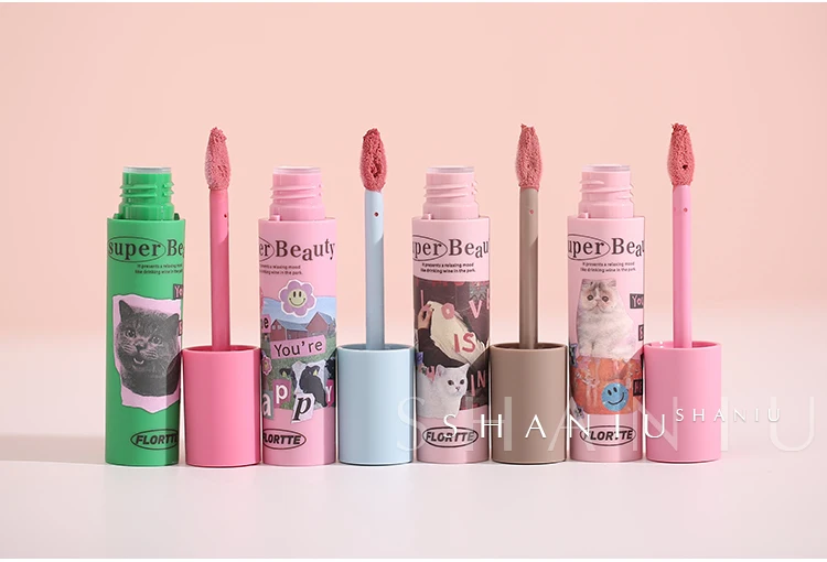 Description Picture 2 of itemFlortte Cat Lipstick Paste Matte Cream Balm Soft Mud Lip Stick Milk Pastry Series  Waterproof Longlasting Baby Pink Lacquer