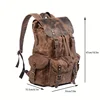 Mens Waxed Canvas Backpack Rucksack forwith Laptop Compartment Rustic Men Wax Leather Backpacks Travel Vintage Bookbag 3