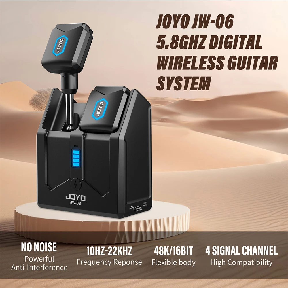 JW-06 5.8GHz Wireless Guitar Transmitter Receiver Rechargeable Guitar System 20m