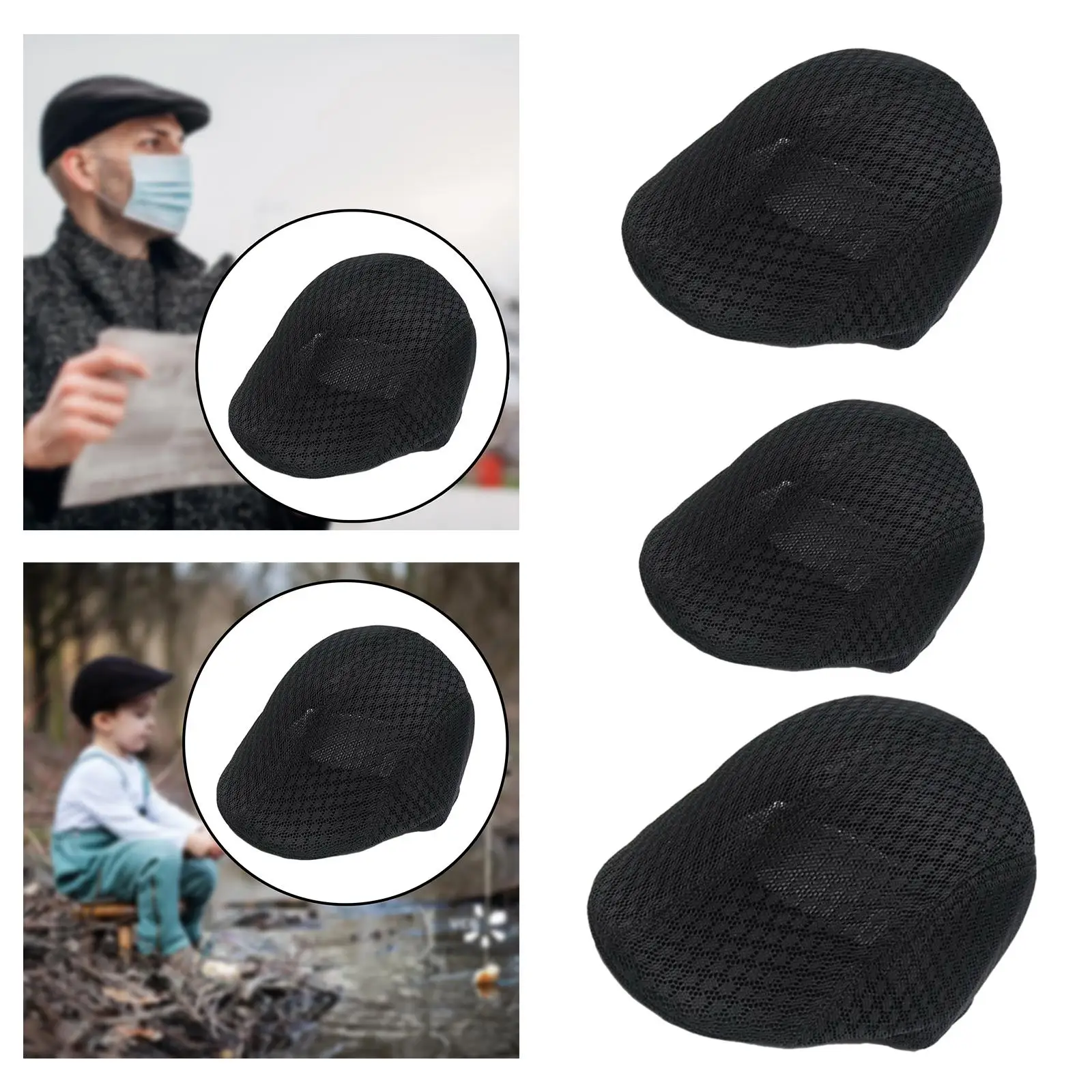 Beret Hat Gift British Classic Painter Hat Headwear Fall Fashion Flat Hat Cabbie Hat for Hiking Outdoor Travel Fishing Camping