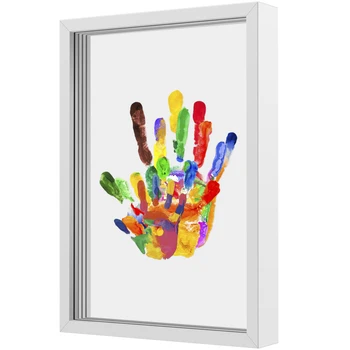 Kit di impronte di mani per la famiglia Trasparente Ricordo fatto a mano fai-da-te Cornice in legno Ricordo per neonati Kit di impronte di mani e impronte di mani per genitori