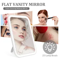 LED Makeup Mirror with Touch Screen Kickstand 3 Colors Dimmable Cosmetic Travel Mirror with Light Portable Vanity Mirror - Image 3