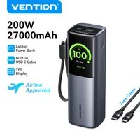 Vention 140W Power Bank 27000mAh PD 3.1 200w Max Portable PowerBank for Laptop Xiaomi Macbook Pro Fast Charge External Battery