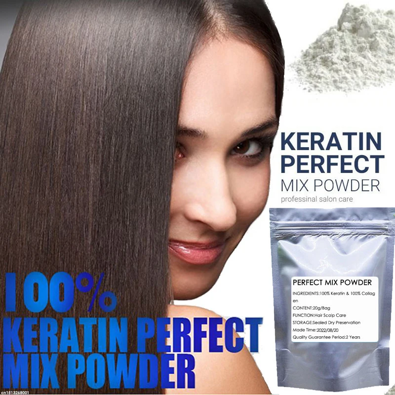 100% Collagen and 100% Keratin Prefect Mix Powder Vitamins Hair Roots Protein  Treatment Natural Hair Product Hair Mask 20g