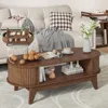 Coffee Table with Storage,Mid Century Modern Coffee Tables with 2 Flip-Top Hidden Lids,Fluted Coffee Table,Wood Center Table for 1
