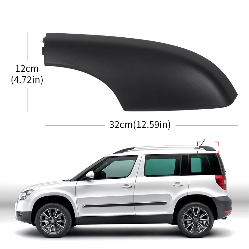 Roof Rack Cover For Skoda Yeti SUV 2009- Accessories Roof Luggage Bar Rail End Shell Cover Replacement 5LD860146-GT5 Car Exterior Parts