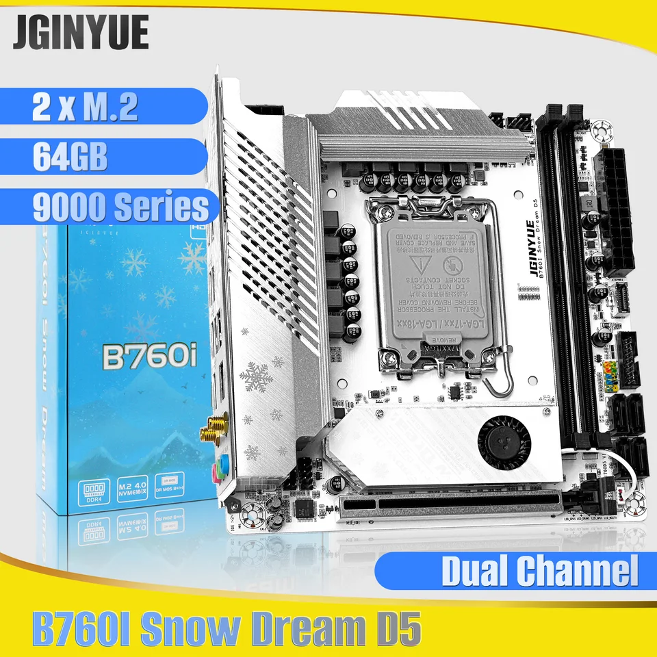 B760i  Dream マザーボード JGINYUE B760I Snow Dream D4 motherboard - Intel LGA1700 - JGINYUE