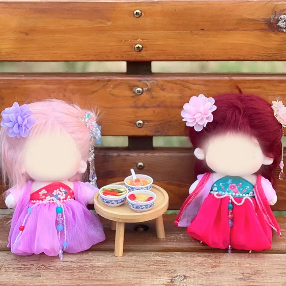 1Set 20Cm Doll Clothes Chinese Style Dress Hanfu Suit Change Dressing Game Playing House Photo Props Diy Doll Accessories