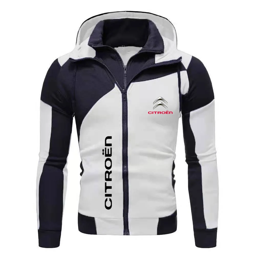 2024 Car Logo Citroen Men's Double Zipper Jacket Harajuku Fashion Windproof Jacket Outdoor Fishing and Mountaineering Top 5