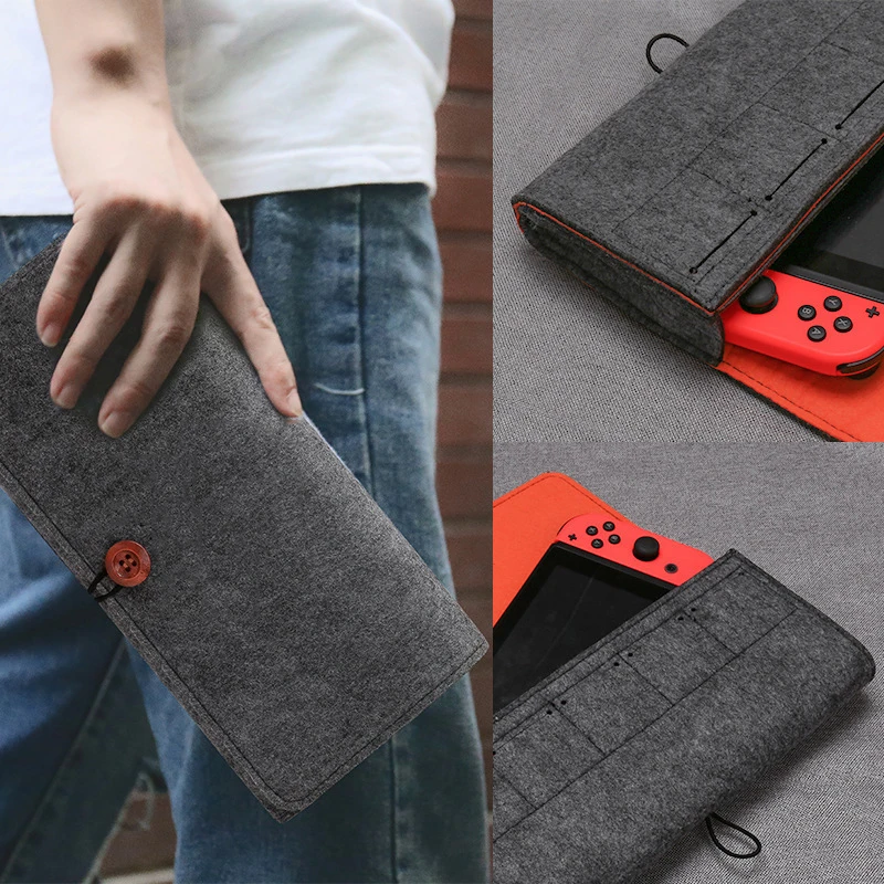 Portable Soft Felt Storage Bag For Game Console Travel Carrying Pouch Phone Protective Cover Accessories