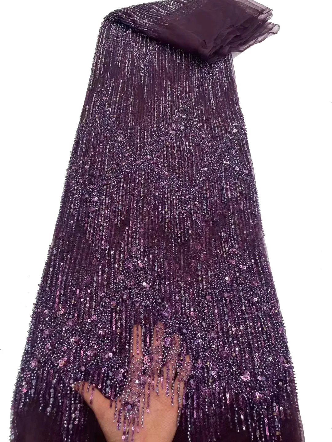 

Новинка 2023, изысканное Сетчатое кружево в Вертикальную Полоску с блестками, женское вечернее платье в европейском и американском стиле, 5 ярдов