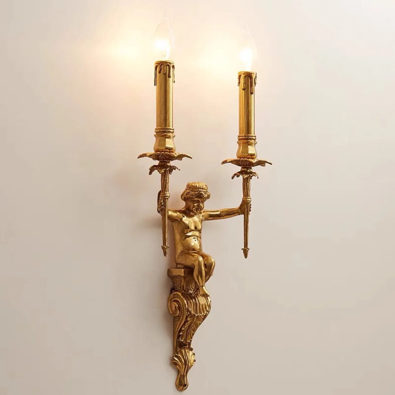 European Copper Angel Wall Lamp 2