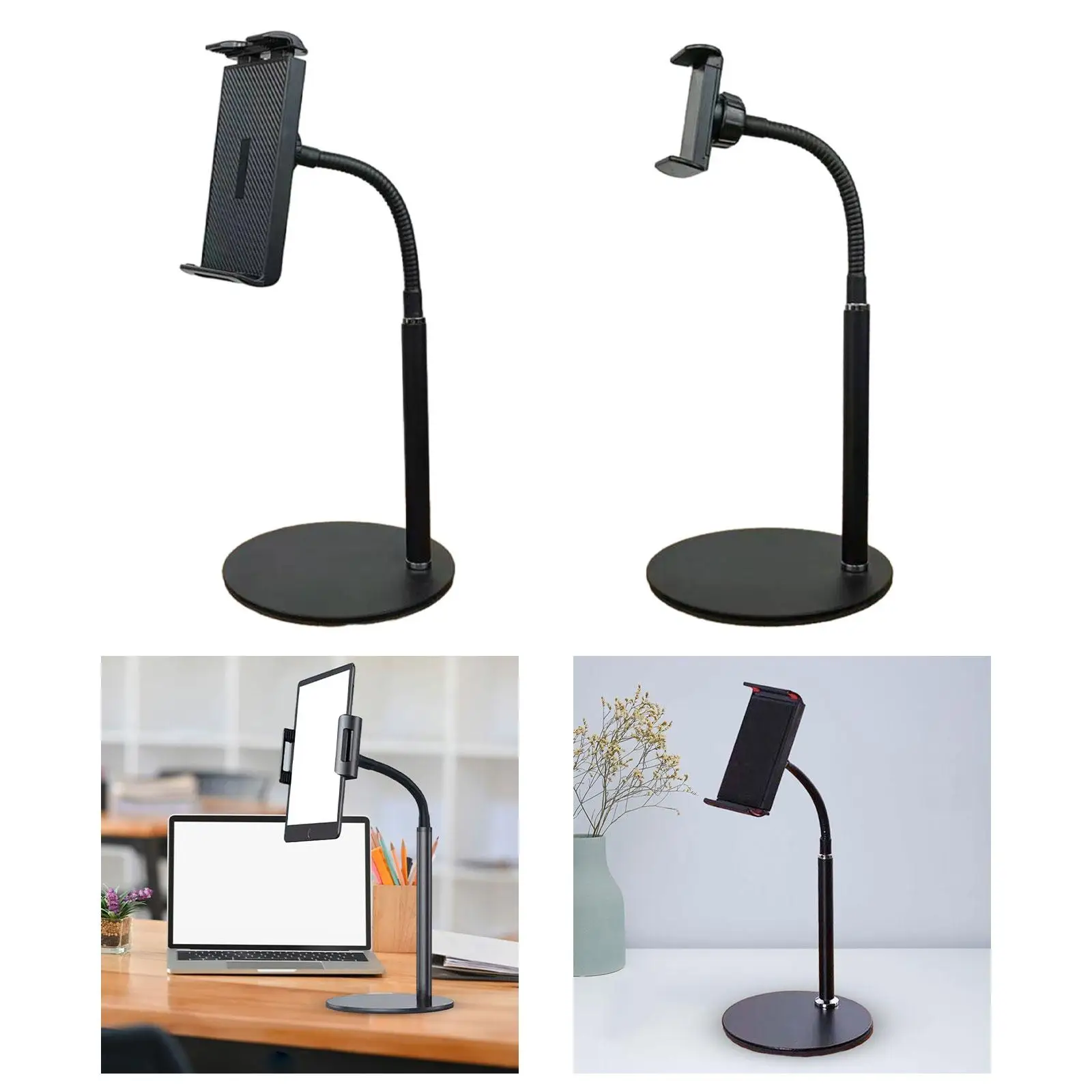 Desk Phone Stand Desk Accessories Universal Holder Alloy Desktop Cellphone Stand for Video Recording Kitchen Office Home Bedroom