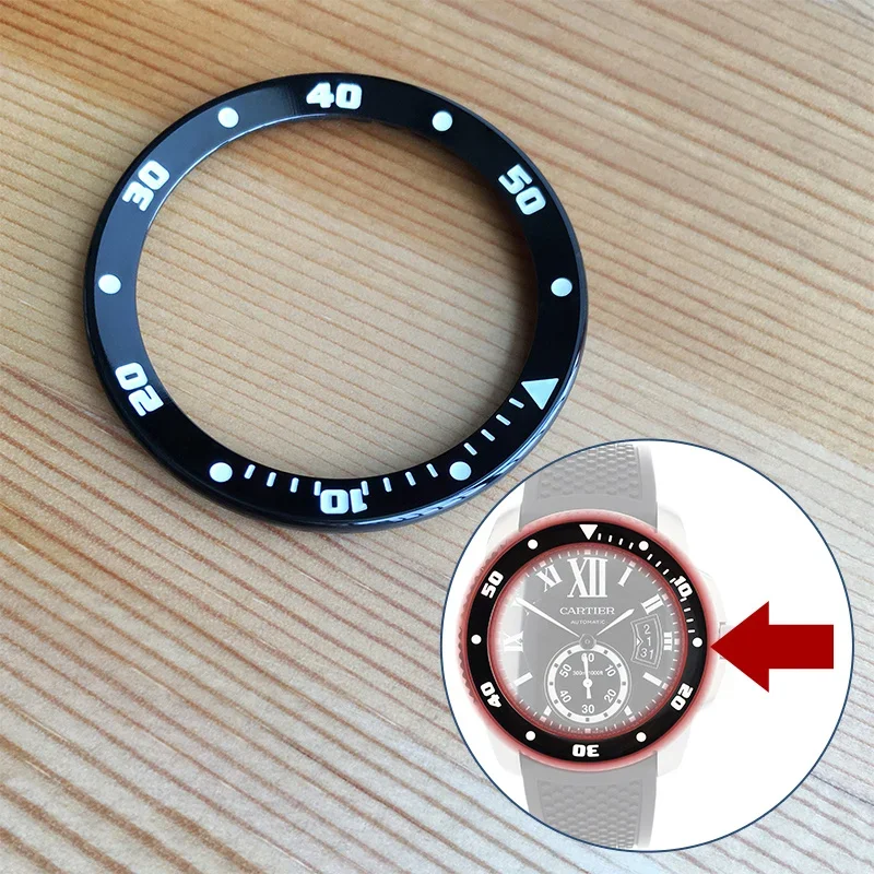 Lunetta In Ceramica Per Orologio Automatico Caliber De Cartier Diver 3729 42Mm
