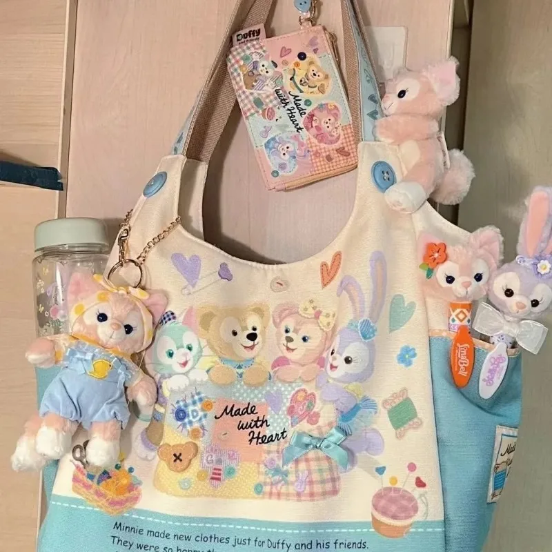 

Холщовые сумки на плечо Disney Stellalou Linabelle Geradoni Duffy Shelliemay Cookieann, большая Вместительная женская сумка для хранения