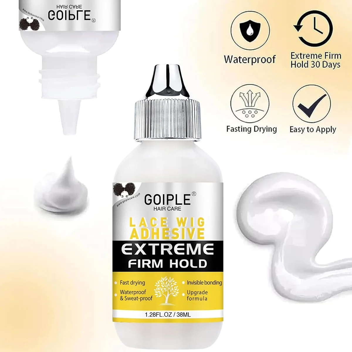 GOIPLE Wig Installation Kit Melting Spray Glueless Adhesive Extra Hold Waterproof Lace Front Wig Glue Remover Styling Wax Stick 3