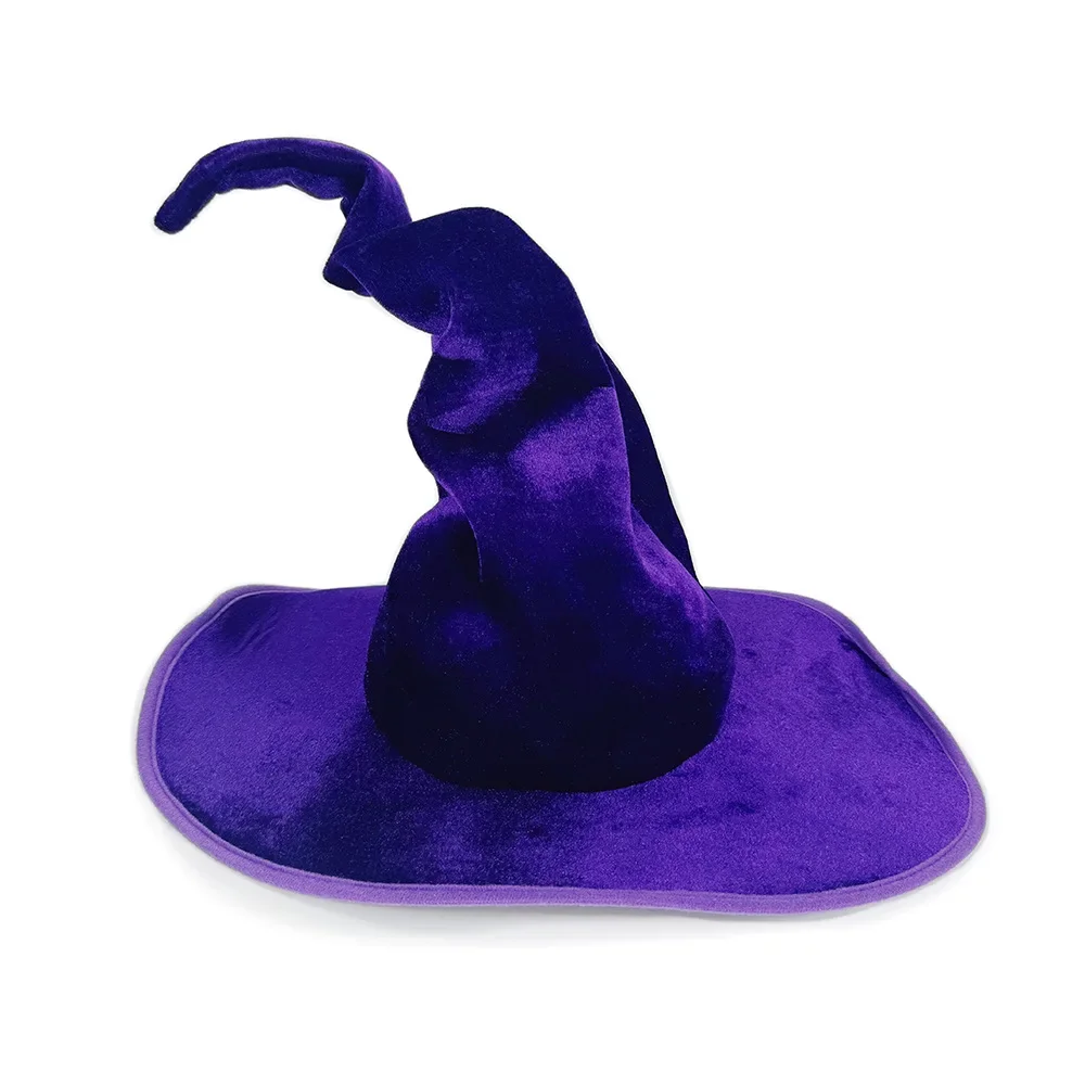 Witch Hat Flannel Secure Twisted Witch Hat Green Witch Hat Comfortable For Holiday Party Cosplay Halloween Party