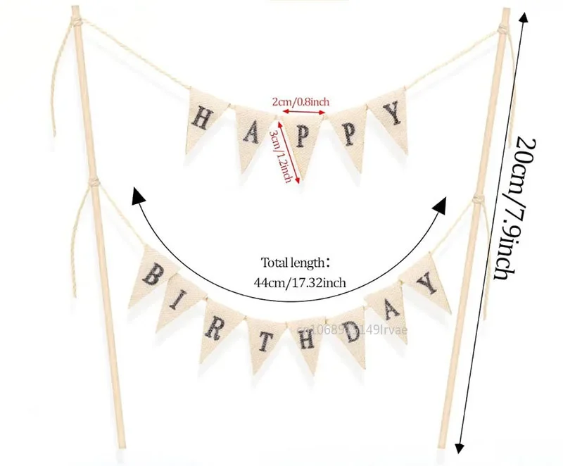 Birthday Cake Flag Topper Baking Decor Happy Party Birthday Decor Letter Creative Cloth Flags DIY Cake cake topper,cake toppers,cake decorations,birthday party supplies,party decorations,cake baking tools