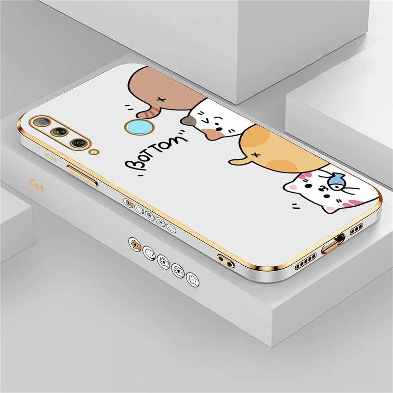 Cartoon Animal Cat Plating Soft Case Cover