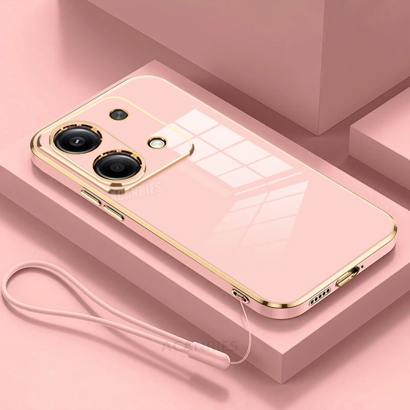 Luxury Plating Lanyard Silicone Phone Case - Elegant Protective Back Cover