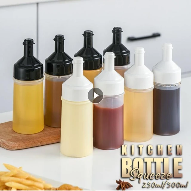 1pc, Oil Bottle, Condiment Squeeze Bottles, Oil Squeeze Bottle, Plastic  Condiment Squeeze Bottles With Squeeze Top, Kitchen Oil Squirt Bottle