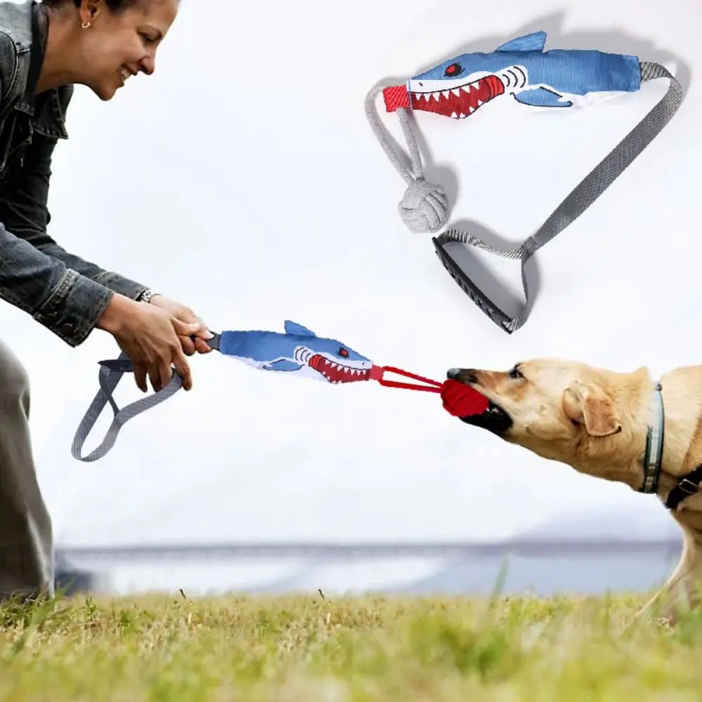 

Cotton Rope/Cloth Outdoor Dog Pull Tug of War Toys Sounding With Ball Bite Resistant Dog Toy Rope Cartoon Birds/Pigeons/Sharks