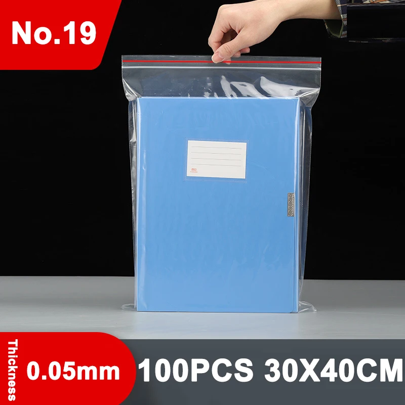 100P Self-sealing Pocket Zipper Lock Plastic Bag Can Be Repeatedly Closed Transparent Storage Fresh-keeping Packaging Bag 0.05mm 4