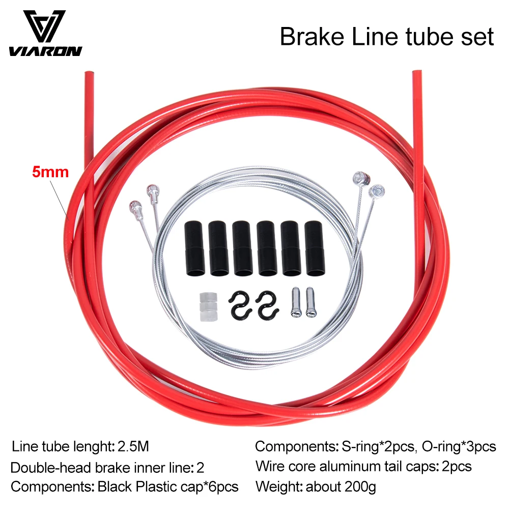High-Quality Multi-Color Bicycle Brake Cable Set - 2.5m Length, 5mm Diameter