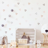 36pcs Heart Shape Trendy Boho Style Wall Stickers Bohemian Wall Decals for Living Room Bedroom Nursery Room Kids Room Home Decor 3