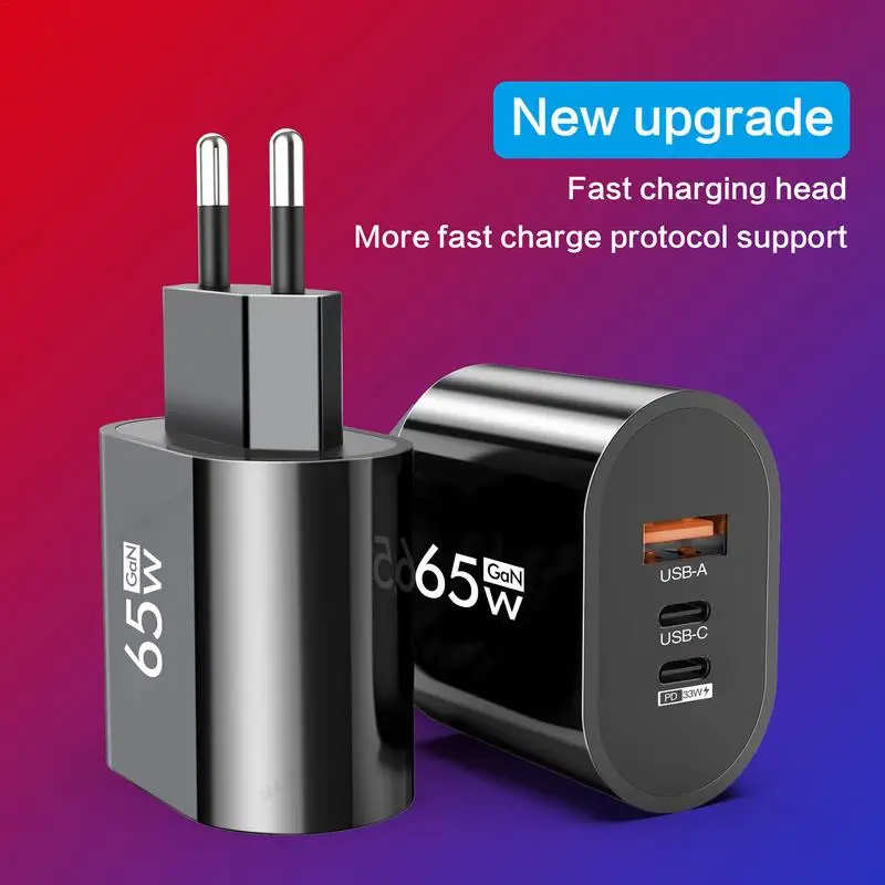 65W USB C Charger GaN Fast Charging Charger PD Quick Charge 3.0 Wall For Phone Adapter For iPhone Xiaomi 13 POCO Samsung Oneplus