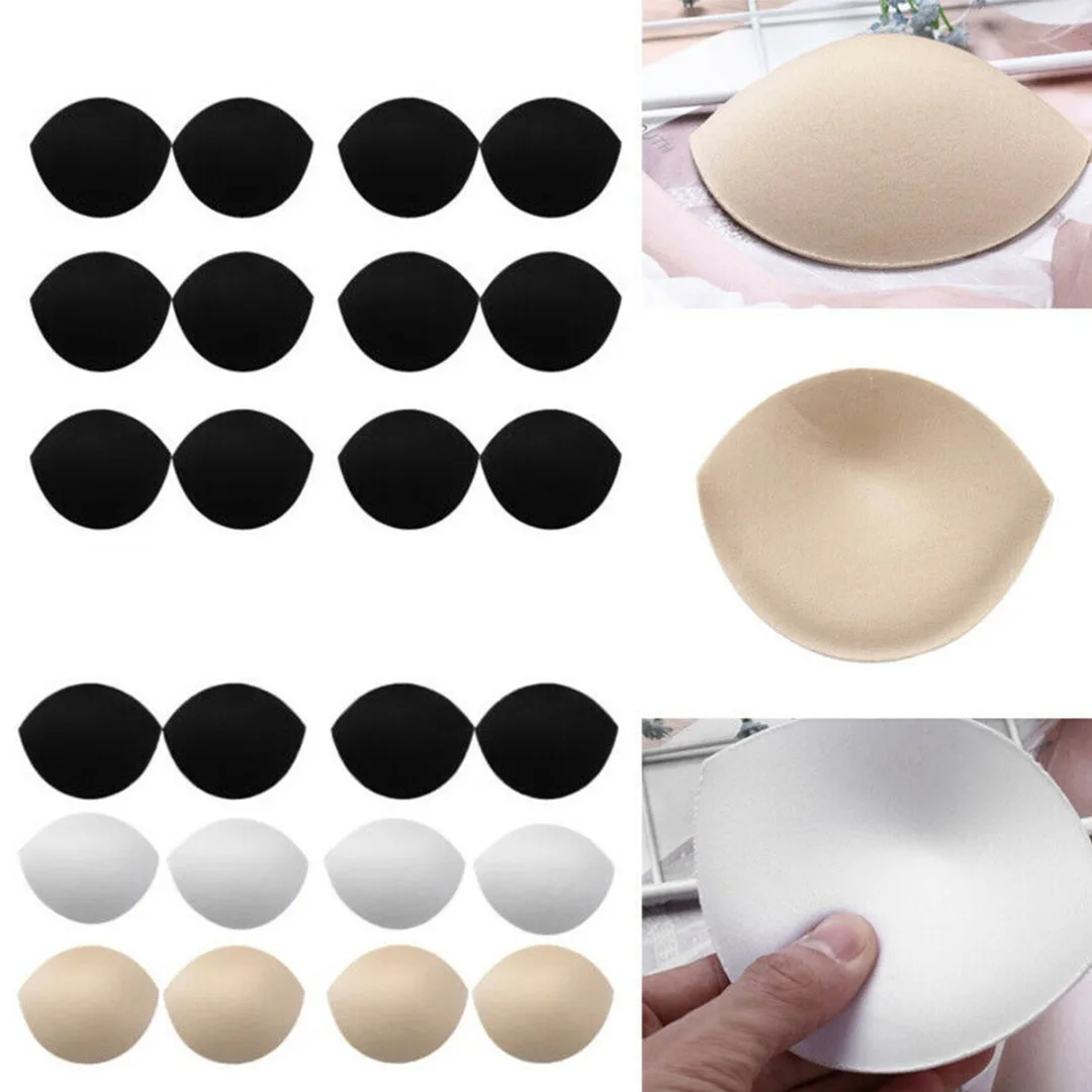 6 Pairs Triangle Bikini Removable Bra Inserts Breast Pads Enhancer