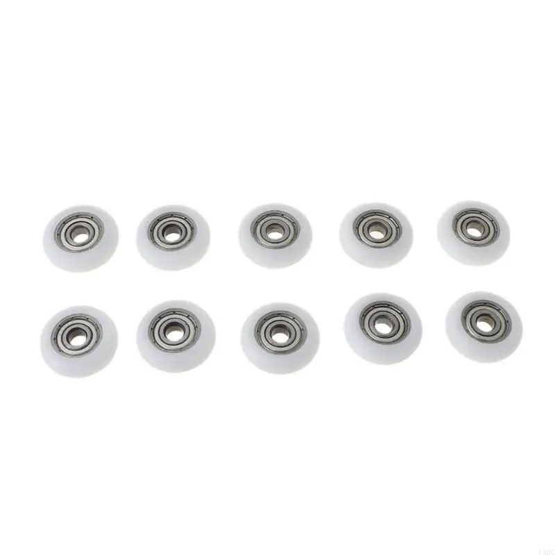 KXRC 10 Pcs 5x23x7.3mm Nylon Plastic Carbon Steel Bearings Pulley Embedded Gro