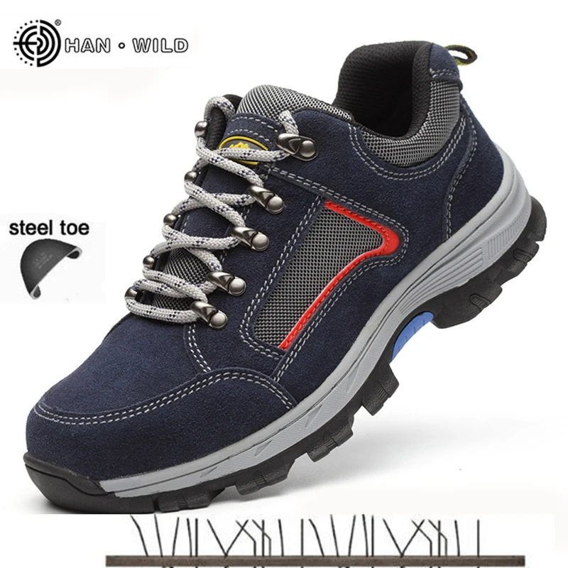 Work Safety Shoes Steel Toe Cap Boots Puncture Proof Casual Shoes For Men