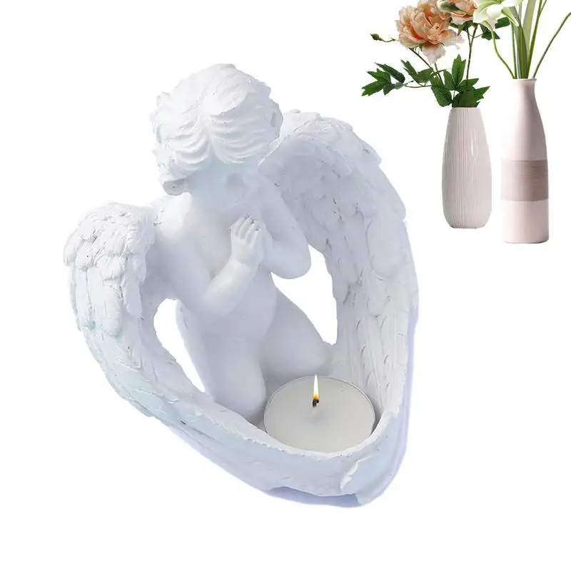 

Resin Angel Candle Holder Angel Collection Figurine Angel Statue Tealight Candle Holder Gifts Desktop Tealight Stand Ornaments