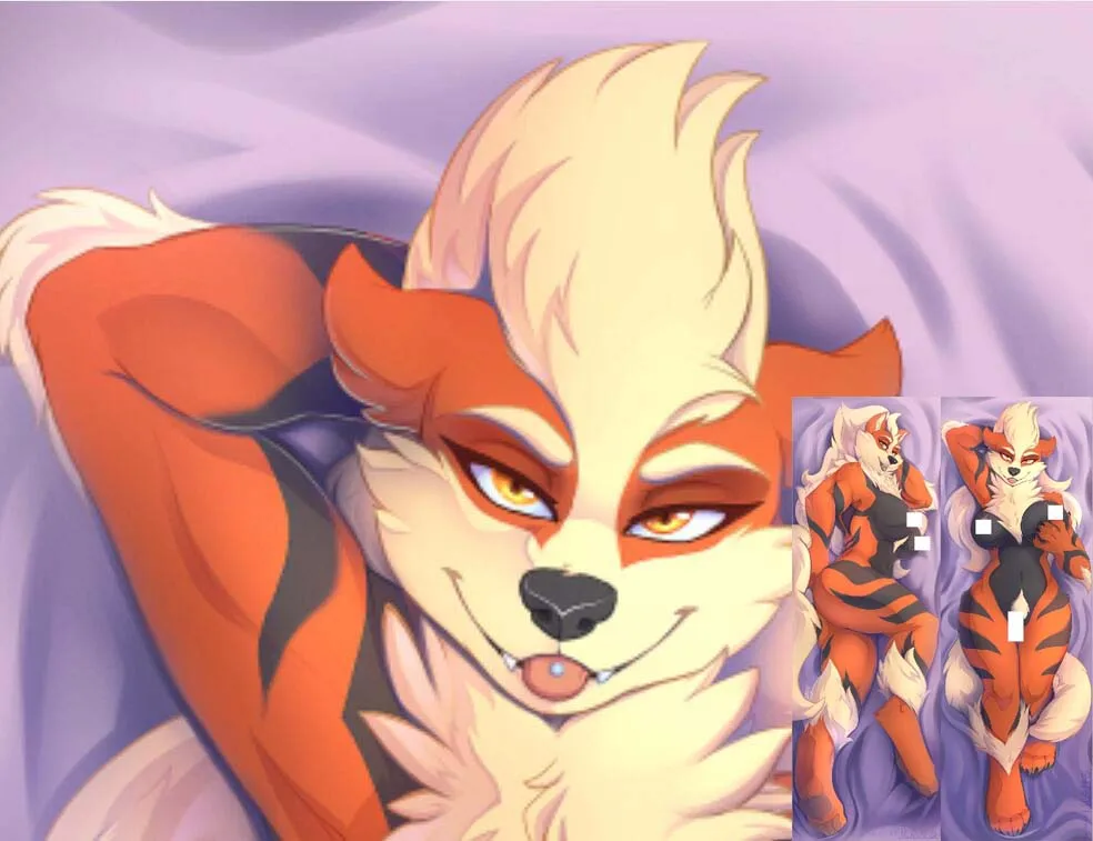 

2WAY/WT 60*180cm Dakimakura Anime Arcanine Furry Double Sided Print Life-size Body Pillow Cover