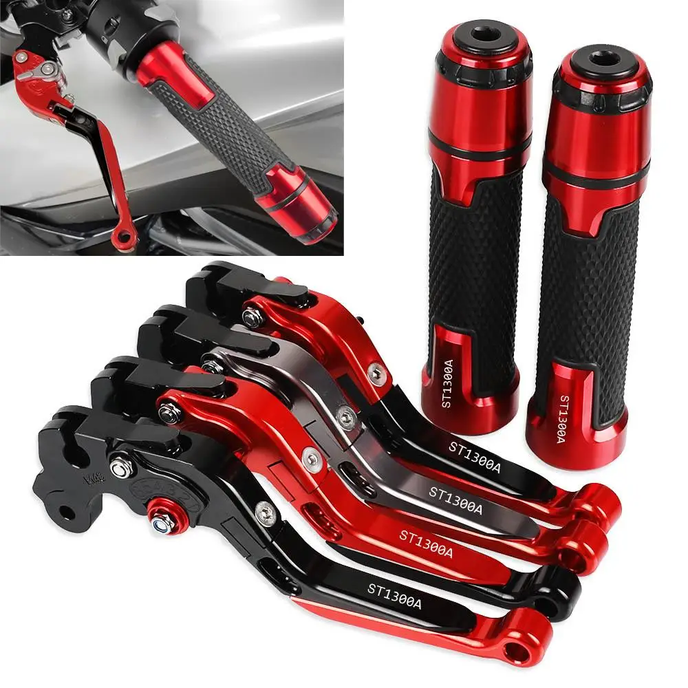 

Motorcycle CNC Brake Clutch Levers Handlebar knobs Handle Hand Grip Ends FOR HONDA ST1300 ST1300A 2003 2004 2005 2006 2007