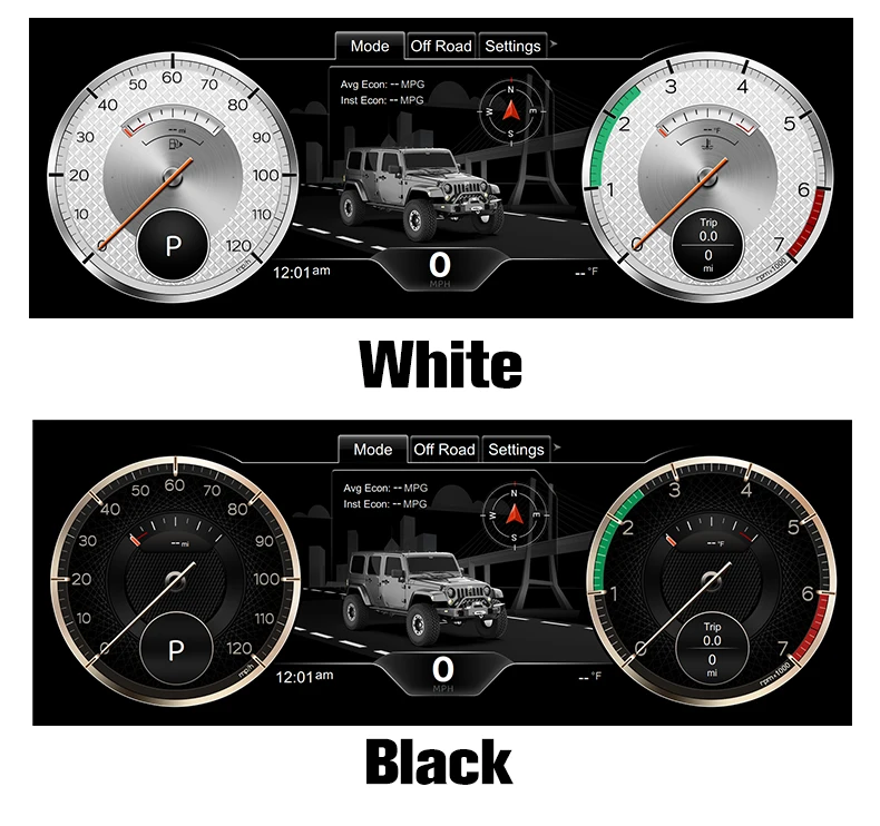 12.3'' full HD LCD Digital Instrument Cluster For Jeep Wrangler JL/Gladiator 201