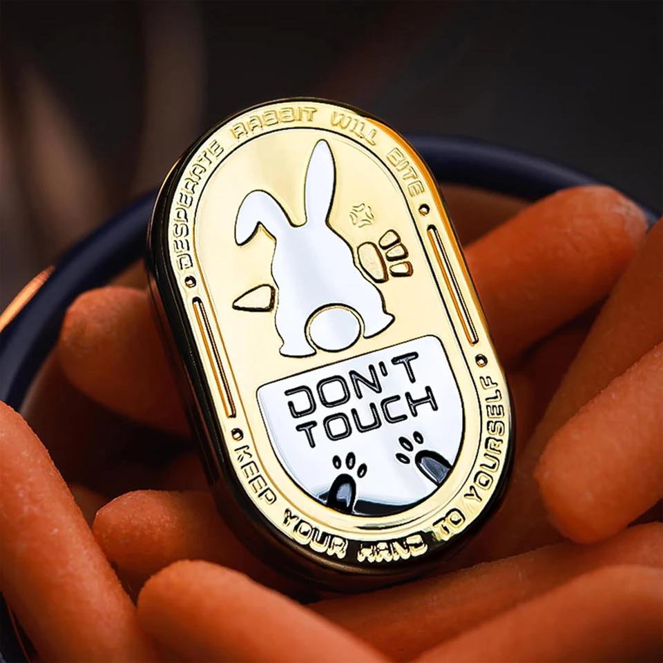 EDC ドントタッチウサギフィジェットスライダー触覚コイン無限回転