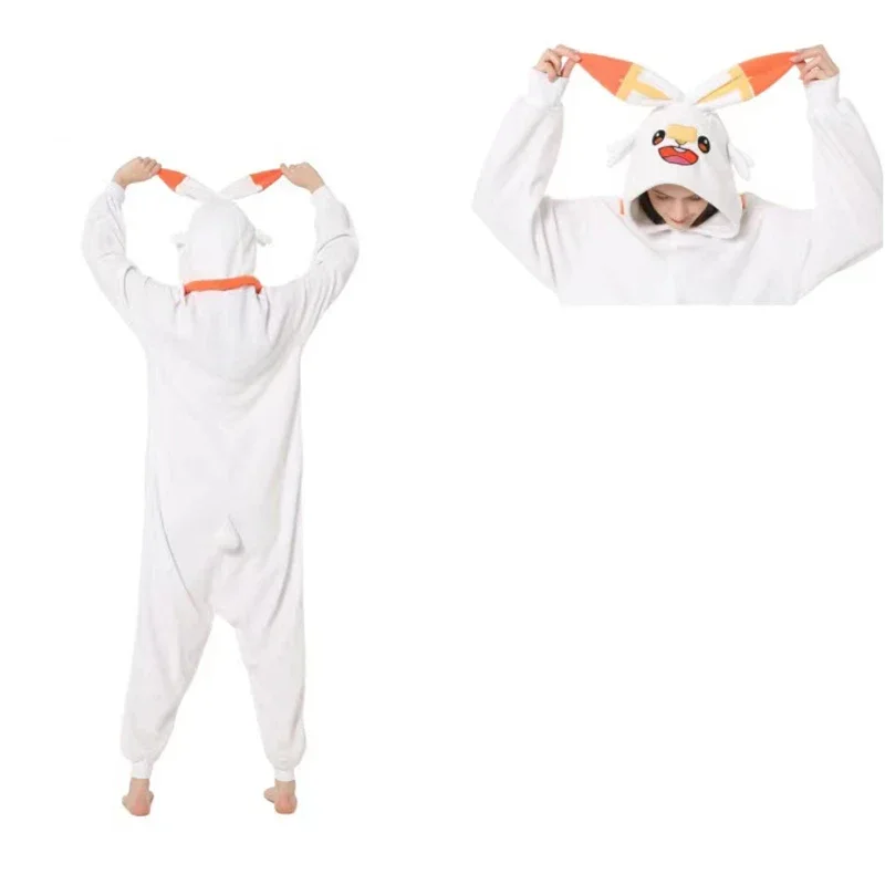 Miniso Scorbunny Onesies for Adults Pajamas Cosplay Costume For Halloween Women Kigurumi Full Body Pijama Homewear Christmas