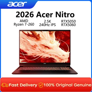 2026 Acer Nitro Gaming Laptop 16 Inch 2.5K 240Hz IPS Screen Notebook AMD Ryzen R7-260H 32GB 1TB RTX5060 Gaming Netbook Computer 1