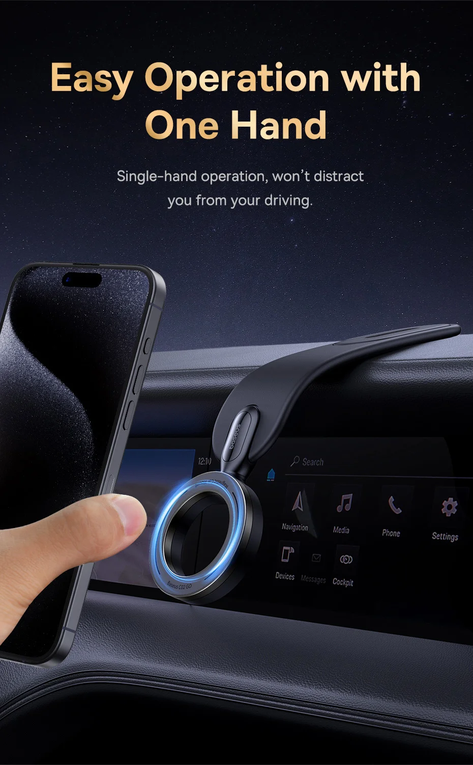 【FC Bayern & Baseus】Magnetic Car Phone Holder Baseus C02 Go Series