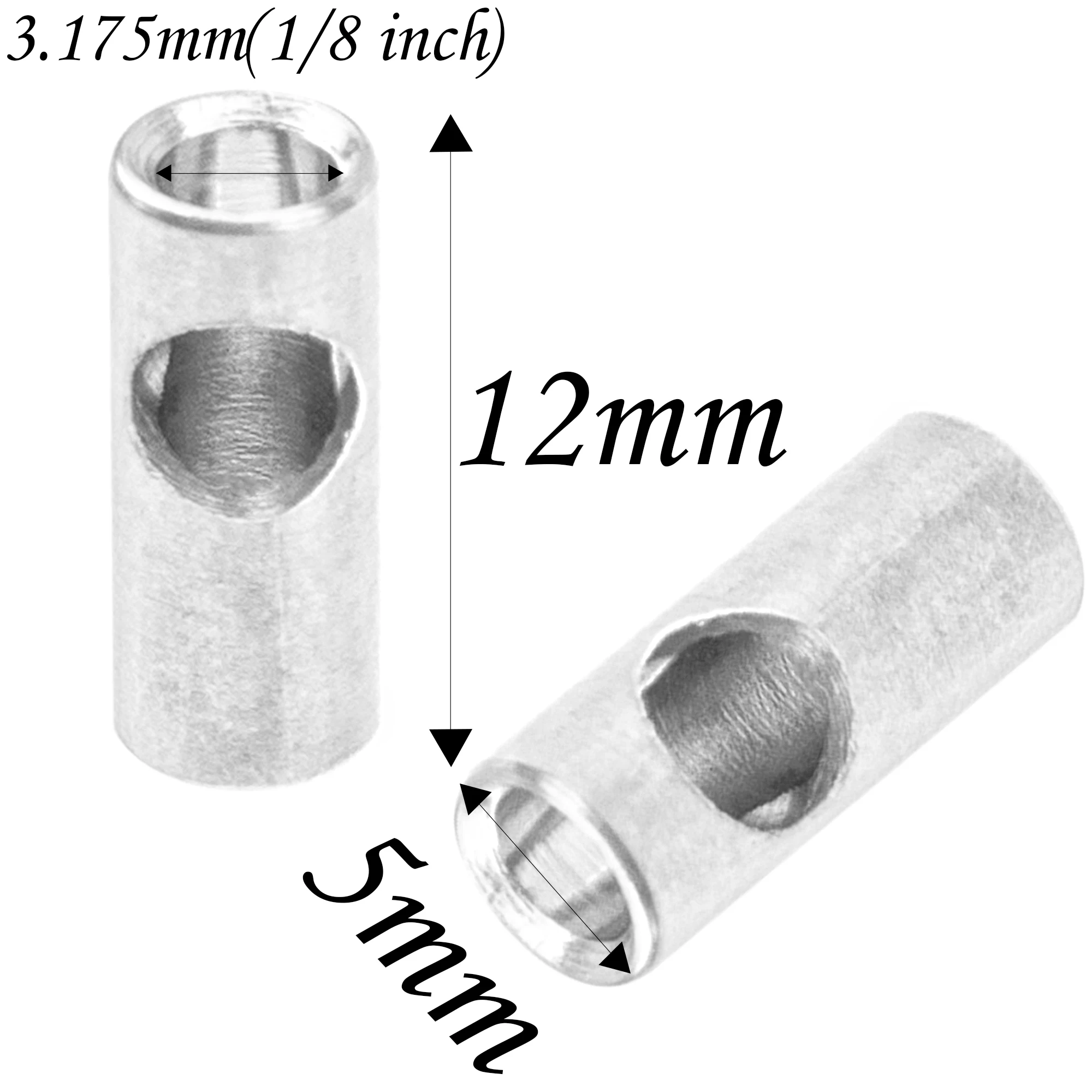 Lot de 6 adaptateurs d'arbre moteur 3.175mm à 5mm disposés en rangée, vue d'ensemble