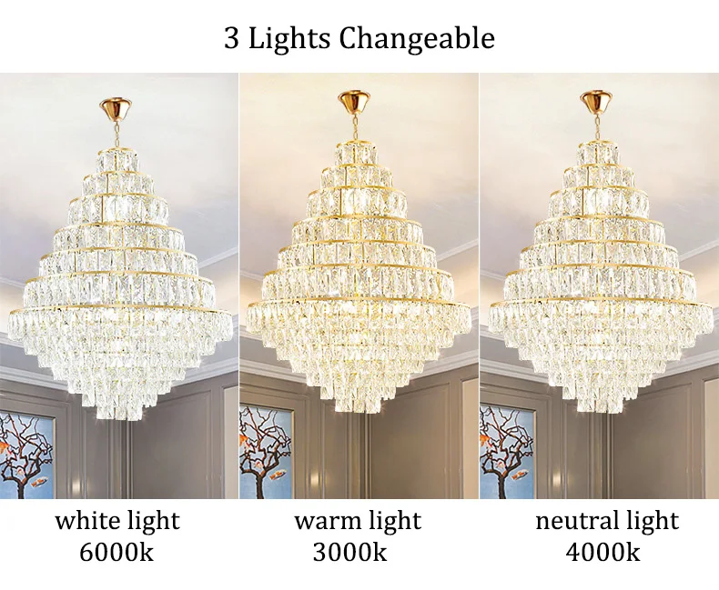 Lustre en cristal de luxe vue 3