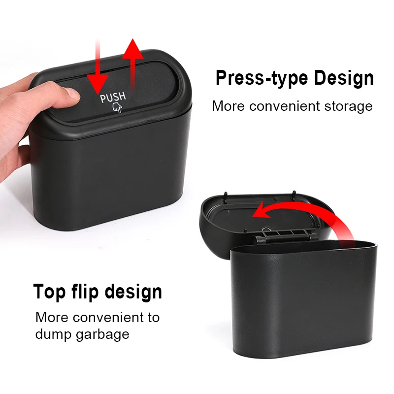 Car Trash Storage Bucket Car Door Hanging Trash Bag Automobile Interior Garbage Can