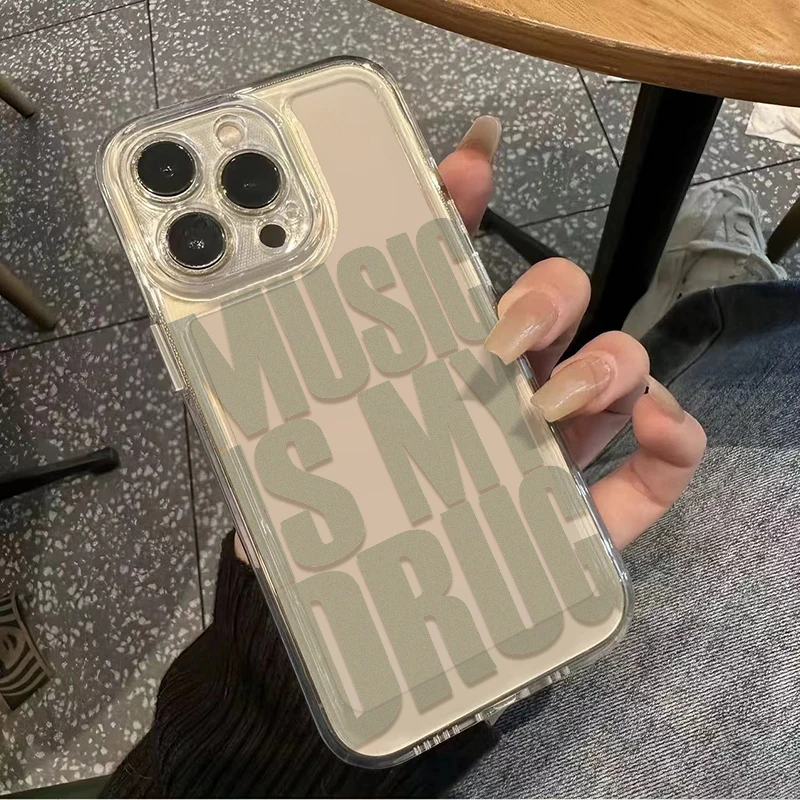 Music Is My Drugs Phone Case - Artistic Soundwave Design