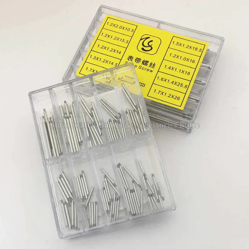 50-Piece Stainless Steel Strap Screw Pin Set for Watch Repair and Maintenance