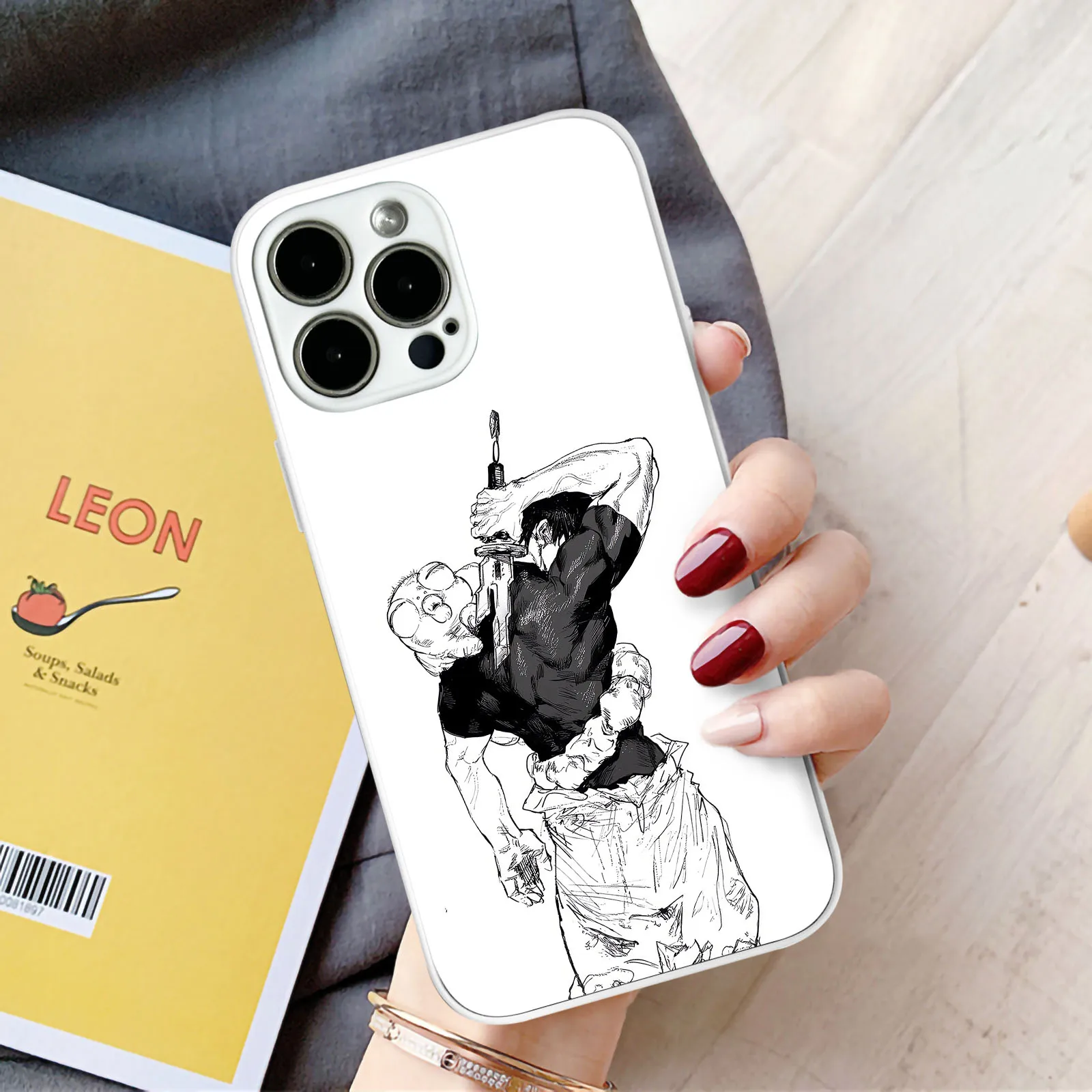 Toji Fushiguro White Anime Tpu Colori In Vetro Temperato Custodia Per Telefono Per Iphone Se3 7 8 15 Plus Xr X Xs 12 13 Mini 11 14 15 Pro Max