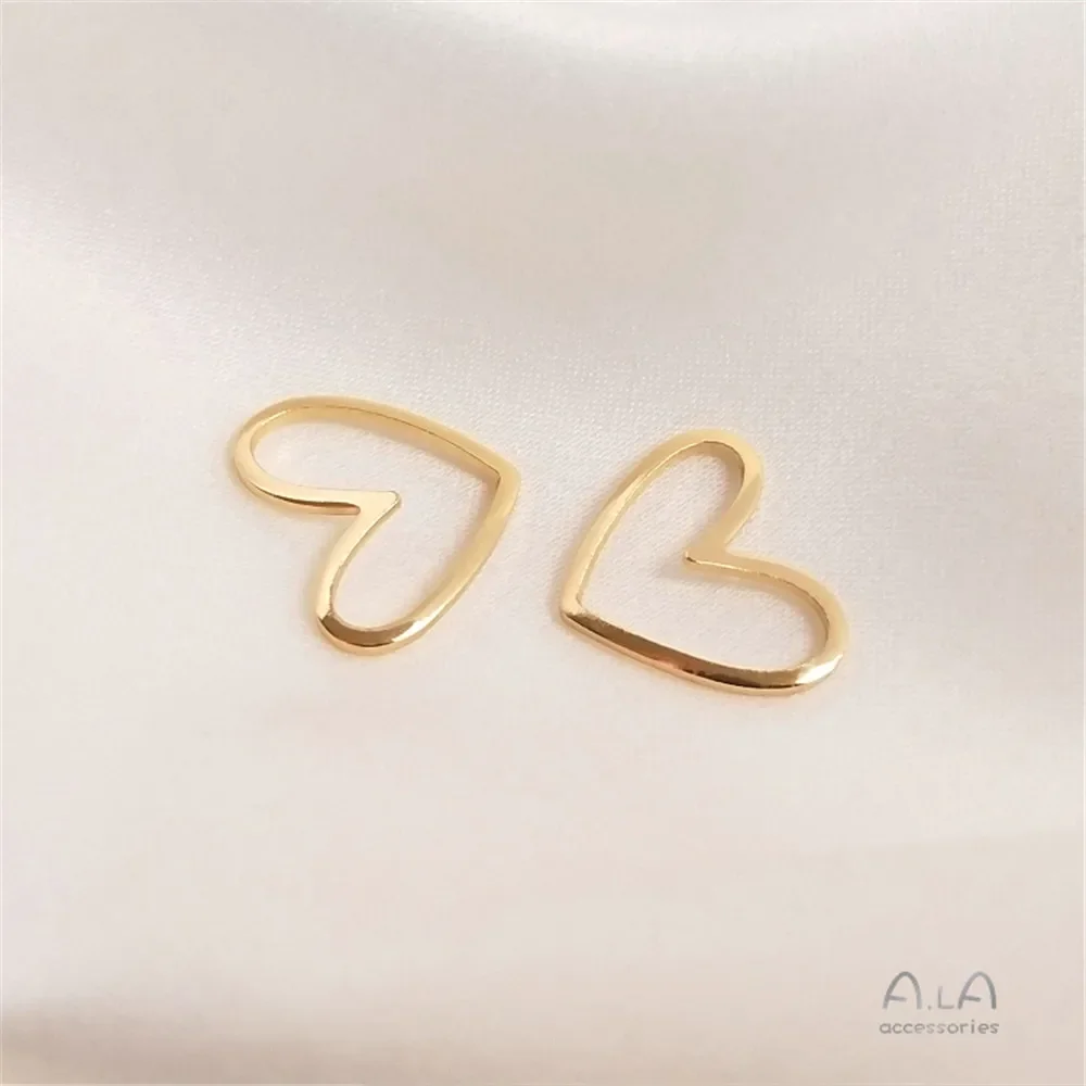 Hollow curved heart shaped heart accessories diy first accessories connected accessories earrings hanging ornaments - Image 3